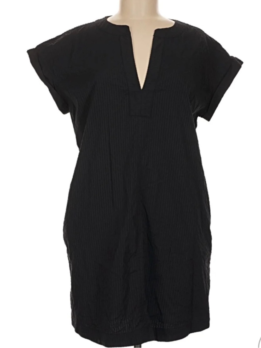 Vineyard Vines Harbor Tunic Dress Performance black Seersucker